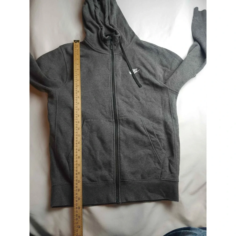 Nike Mens Sportswear Club Fleece Full Zip Hoodie Charcoal Grey Heather Small